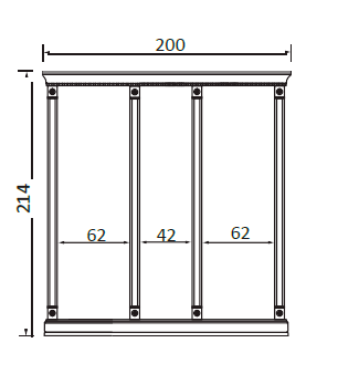 PALAZZO DUCALE CILIEGIO Комплект карнизов для панелей 60+40+60 cm Bakokko