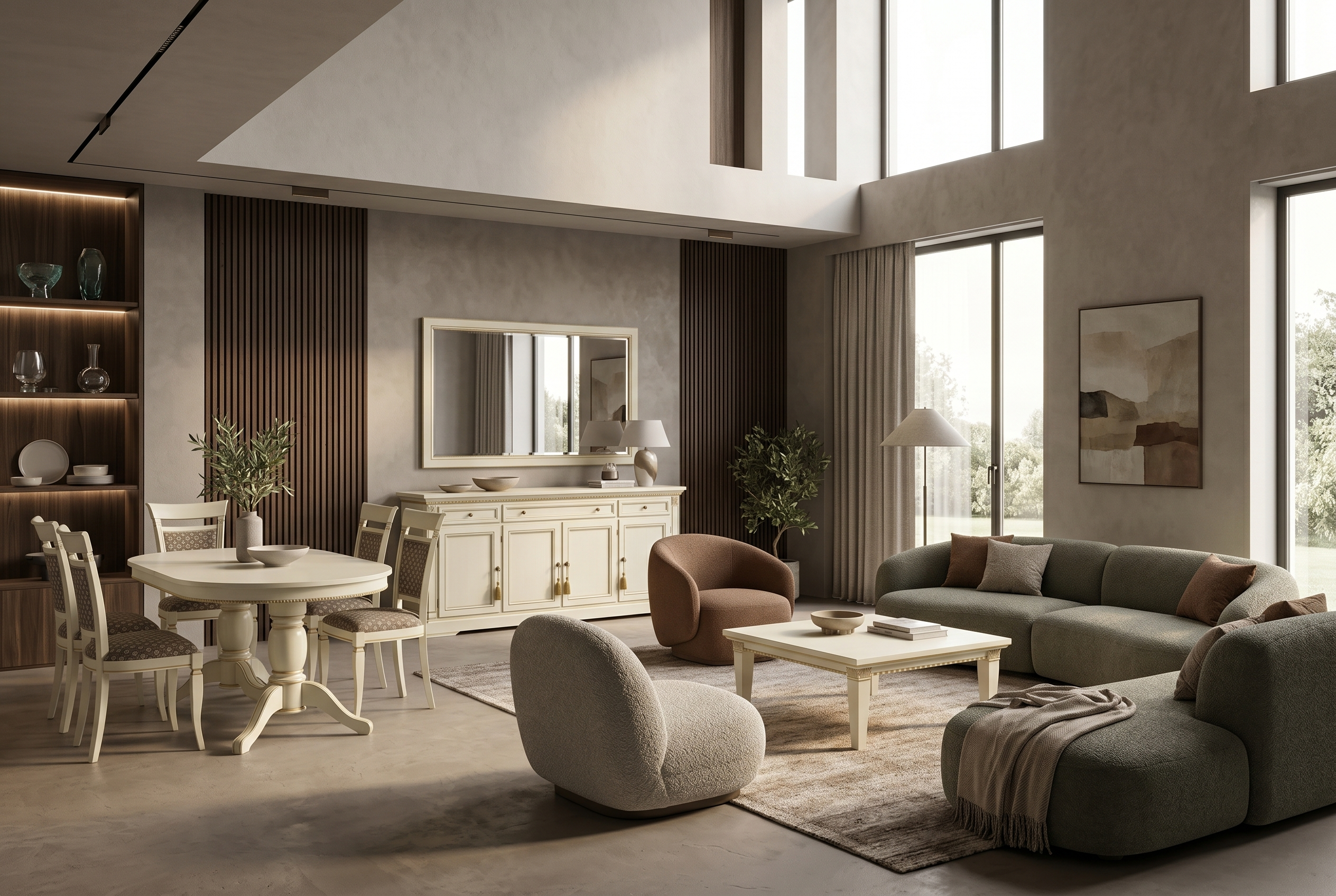 TREVISO AVORIO Стол овальный, с 2 вставками Camelgroup