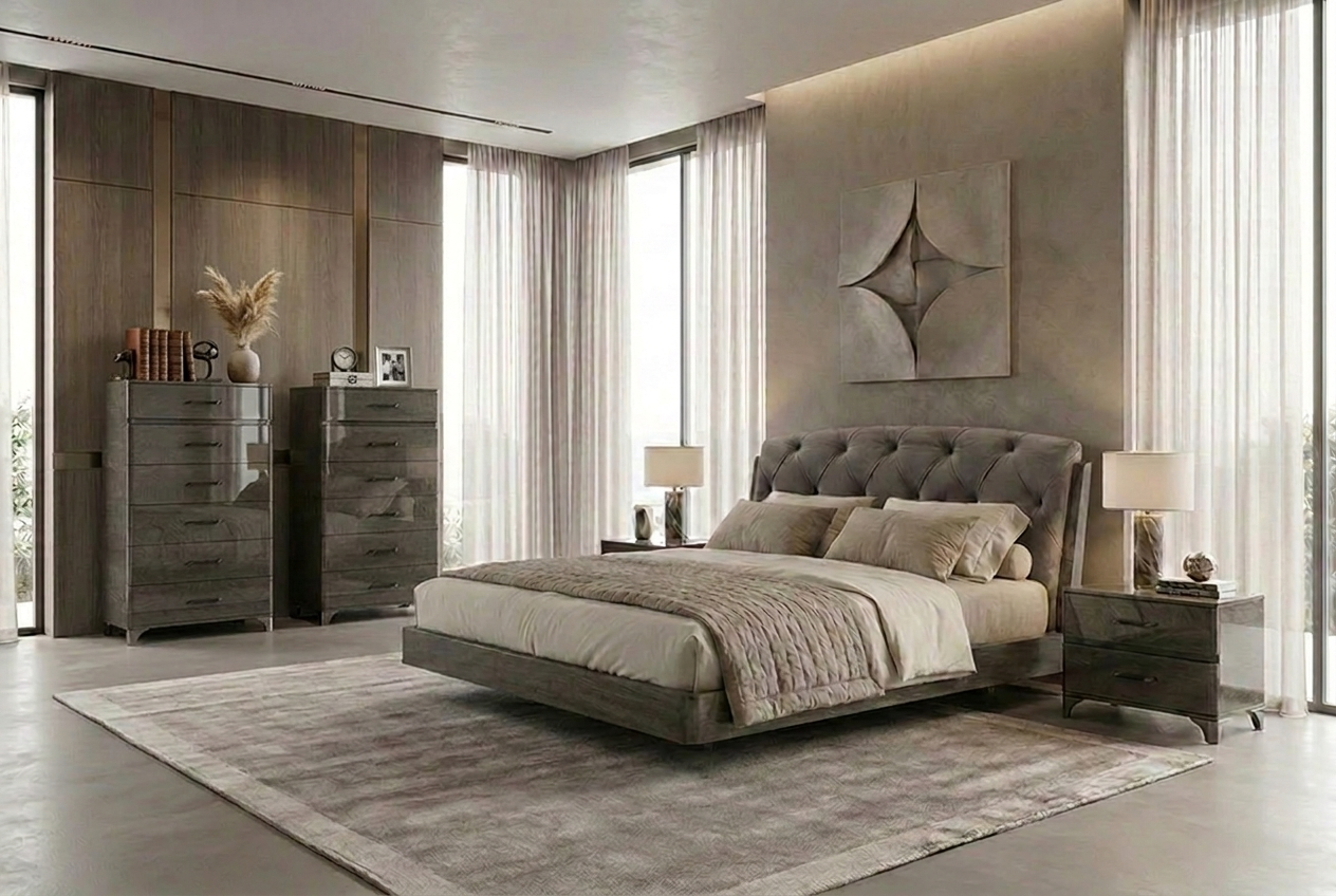 Кровать  TIAR, изголовье ткань  205 FUMO Camelgroup