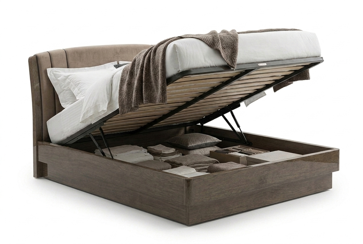 Кровать 160 TRENDY, экокожа NABUK COL.12, с подъемным механизмом LUNA Camelgroup