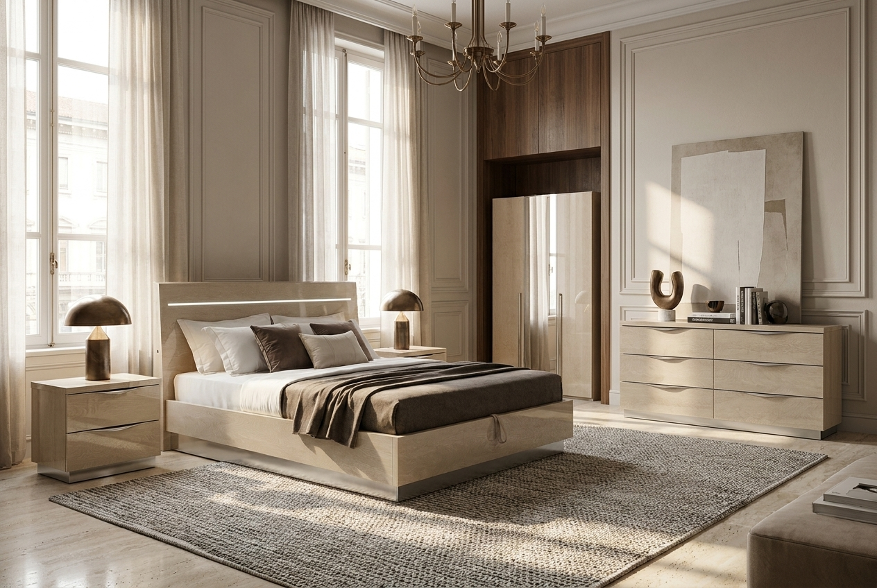 PLATINUM SABBIA Кровать 180*200 LEGNO, с подсветкой LED Camelgroup