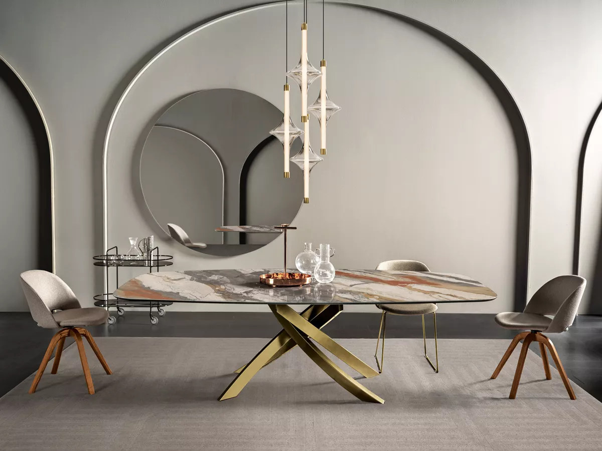 ARTISTICO Стол обеденный, декорированное стекло Bontempi casa
