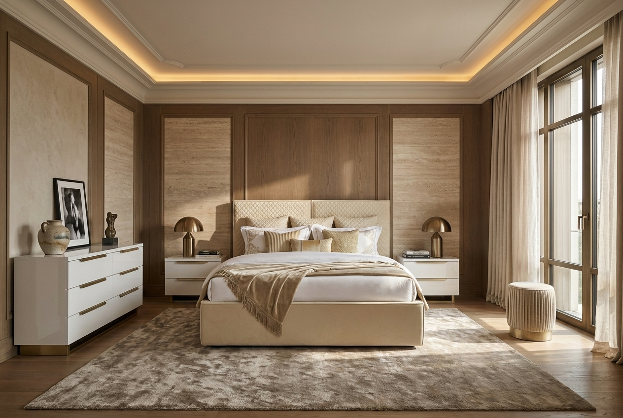 Кровать 180*200 CUBO, ткань MIRAGLIO col.104 Crema 