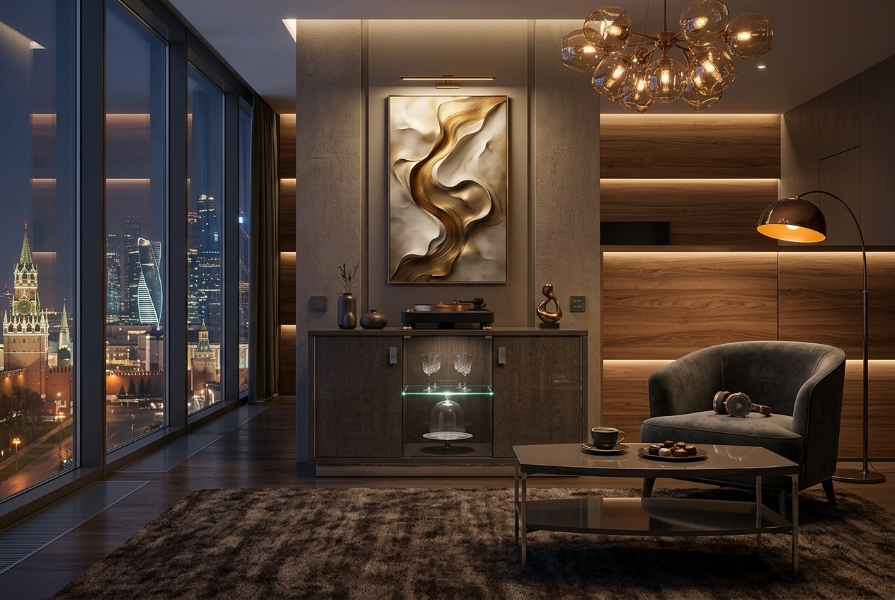 PLATINUM Комод-витрина 3-ств, ручки SLIM Camelgroup