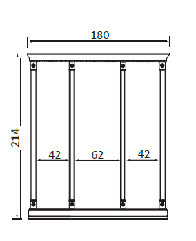 PALAZZO DUCALE CILIEGIO Комплект карнизов для панелей 40+60+40 cm Bakokko