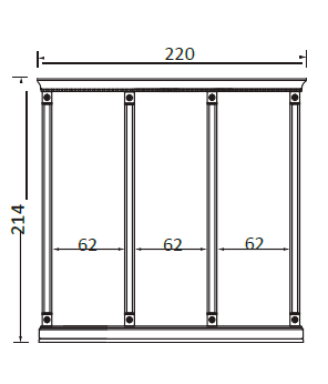 PALAZZO DUCALE CILIEGIO Комплект карнизов для панелей 60+60+60 cm Bakokko