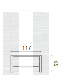 PALAZZO DUCALE CILIEGIO Кассетница для шкафа-купе L.250 Bakokko