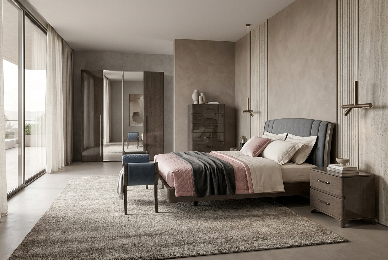 MAIA Шкаф 4-дверный с зеркалами, ручки MAIA Camelgroup