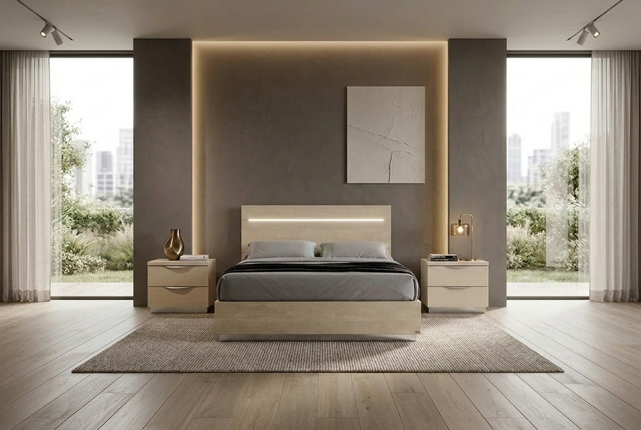 PLATINUM SABBIA Кровать 180*200 LEGNO, с подсветкой LED Camelgroup