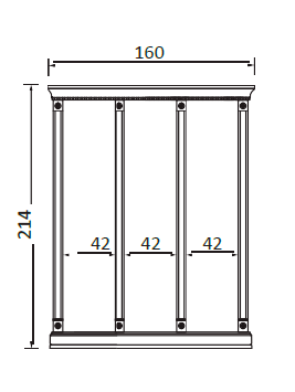 PALAZZO DUCALE CILIEGIO Комплект карнизов для панелей 40+40+40 cm Bakokko