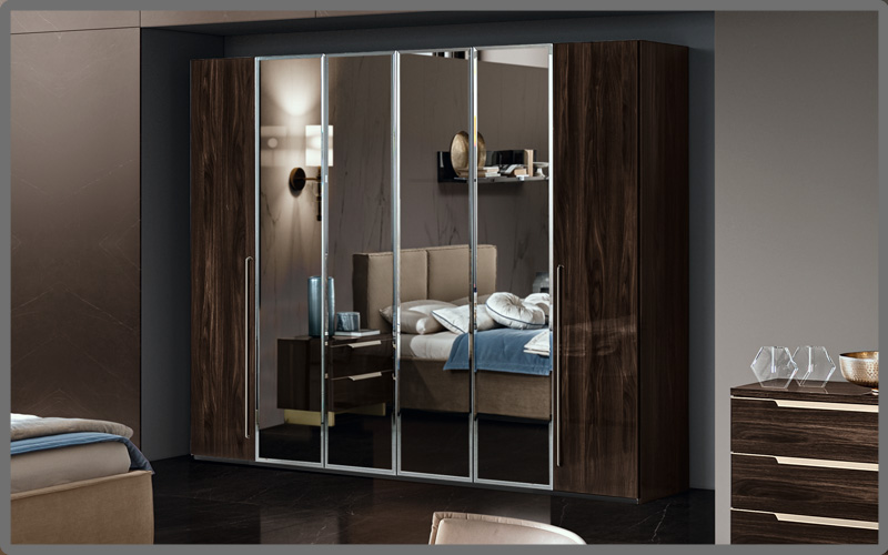SMART PATRIZIO Шкаф 6-дверный с зеркалами, ручки VOLARE Camelgroup