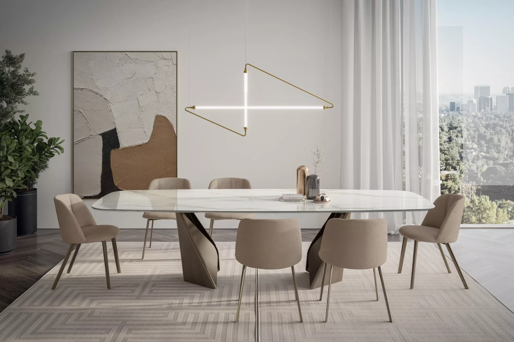 KALEIDO Стол обеденный, мрамор Bontempi casa